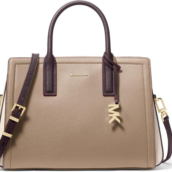 Laila Medium Satchel: Color-Blocked Leather & Signature Design for Women - Picture 1 of 3